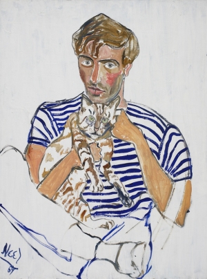 Alice Neel&#039;s &#039;Hartley with a Cat,&#039; 1969.