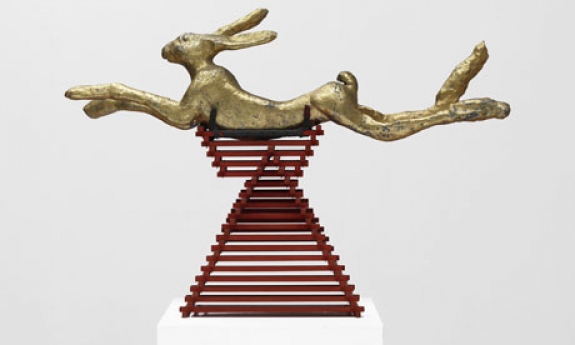 Hare-raising ... Leaping Hare, 1980, by Barry Flanagan is on display at Tate Britain. 