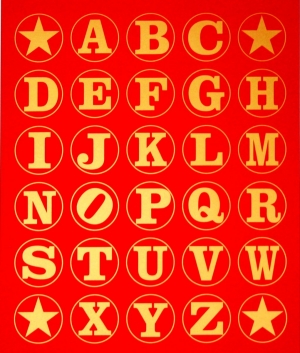 Robert Indiana&#039;s &#039;Alphabet Wall Red/Gold,&#039; 2011.