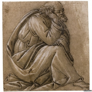 Sandro Botticelli&#039;s &#039;Study for a Seated St. Joseph,&#039; 15th century.