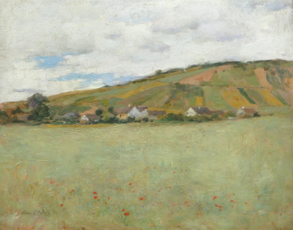 Willard Leroy Metcalf&#039;s &#039;Oat Field, Giverny,&#039; 1888. 