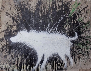 Banksy, Wet Dog, 2007, Keszler Gallery, Southampton