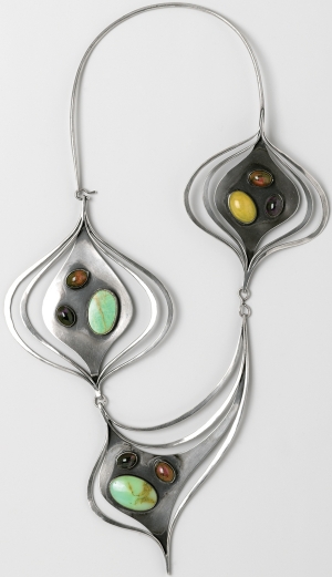 Art Smith&#039;s &#039;Ellington Necklace,&#039; circa 1962. Silver, turquoise, amethyst, prase, rhodonite.