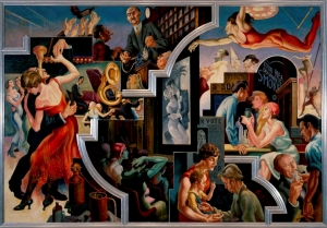 Thomas Hart Benton (American, 1889–1975) City Activities with Dance Hall from America Today, 1930–31.