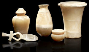 Travertine objects from the Treasure of Harageh collection. 