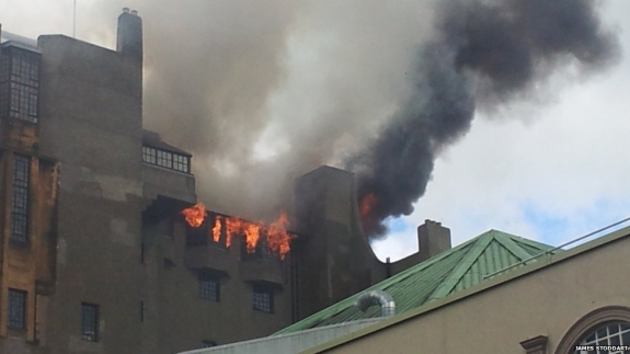 The fire at the Glasgow School of Art&#039;s Charles Rennie Mackintosh Building.