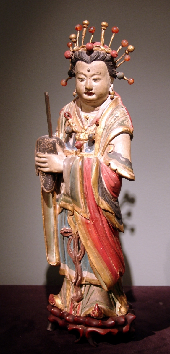 Chinese stucco figure, Yuang-Ming Dynasty, circa 14th-16th century. 