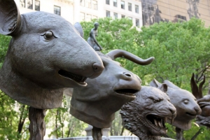 Ai Weiwei&#039;s Zodiac Animals at New York&#039;s Plaza Hotel.