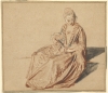 Jean-Antoine Watteau's 'Seated Woman with a Fan,' circa 1717.