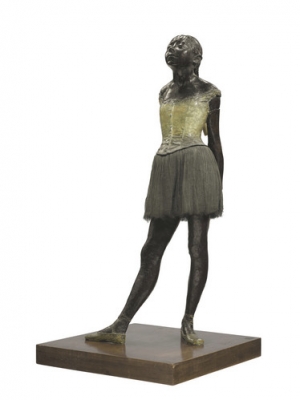 &quot;Petite danseuse de quatorze ans&quot; by Edgar Degas. The bronze sculpture, with muslin skirt and satin hair ribbon, was part of the impressionist and modern art auction at Christie&#039;s on Nov. 1. 