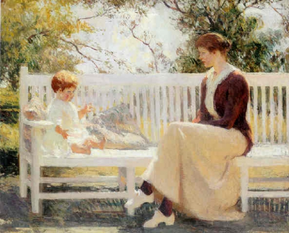 RANK WESTON BENSON (1862 - 1951), Eleanor and Benny Oil on canvas Painted in 1916, Estimate: 3,000,000 – 5,000,000
