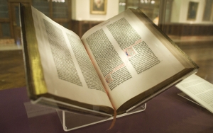 A copy of the Gutenberg Bible.