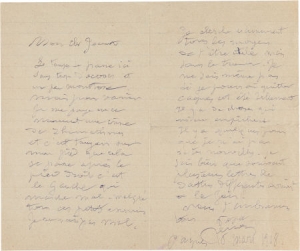 A letter from Pierre-Auguste Renoir to his son.
