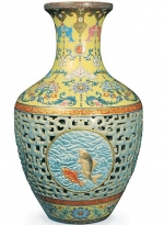 An elaborately decorated mid-18th century Chinese porcelain vase made for emperor Qianlong and was estimated to fetch between 800,000 pounds and 1.2 million pounds at auction on Nov. 11. It sold for 51.6 million pounds ($83 million) but has not been claimed.