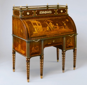 Cylinder Fall Desk with Cabinet Top by David Roentgen 1776-1782.