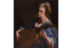 Artemisia Gentileschi&#039;s &#039;Self-Portrait as a Lute Player,&#039; circa 1616-18.