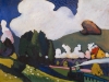 Vasily Kandinsky's 'Landscape near Murnau with Locomotive (Landschaft bei Murnau mit Lokomotive),' 1909. 