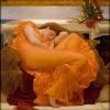 The work on paper was a study for Leighton's celebrated 'Flaming June' painting.