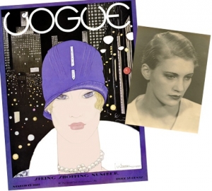 Photo: Vogue cover (Georges Lepape); Man Ray, Portrait of Lee Miller, (The Israel Museum by Avshalom Avital)