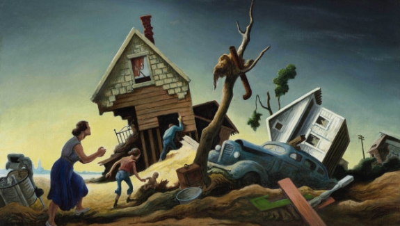 This picture provided by Sotheby&#039;s shows the painting &quot;Flood Disaster&quot; by Thomas Hart Benton, which will be auctioned at Sotheby&#039;s in New York on May 19, 2011, for an estimated $800,000 to $1.2 million.