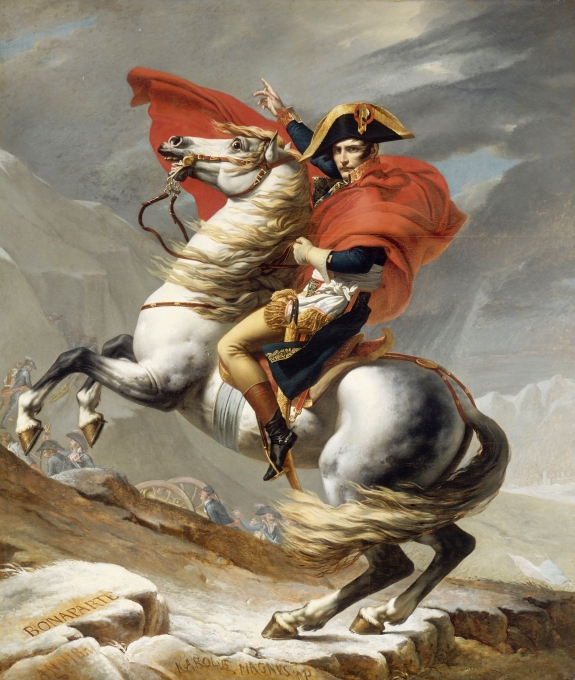Jacques Louis David&#039;s painting of Napoleon.