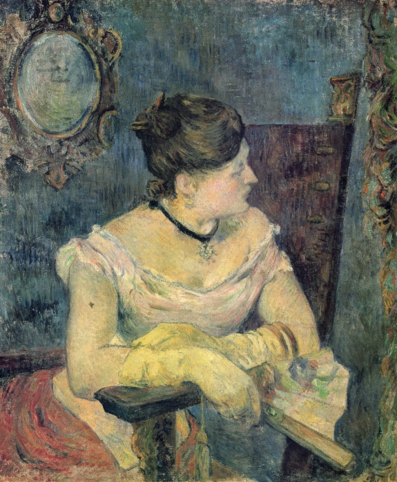 A portrait of Paul Gauguin&#039;s wife, Mette.