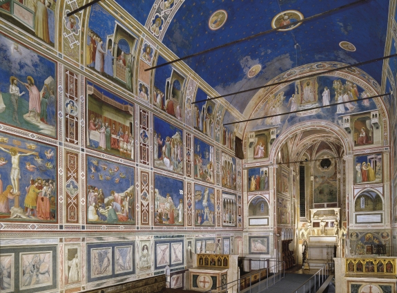 Giotto frescoes inside the Scrovegni Chapel.