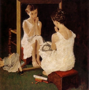 Norman Rockwell&#039;s &#039;Girl at Mirror,&#039; 1954.