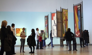 Funding crisis ... Visitors tour the Rose Art Museum at Brandeis University, Massachusetts, January 2009.