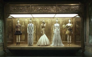 Gallery view of the McQueen exhibition at the Metropolitan Museum