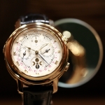 A tourbillon wristwatch by Patek Philippe.
