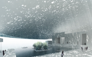 A rendering of the Louvre Abu Dhabi.