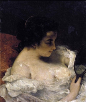 Gustave Courbet&#039;s &#039;Woman with Mirror,&#039; circa 1860.