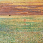 Childe Hassam (1859–1935) Sunset at Sea, 1911. Oil on canvas, 34-3/4 x 34-1/2 inches. Private collection; Image courtesy of Brock &amp; Co., Concord, Mass. Photography by Clements/Howcroft.