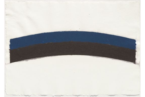 Ellsworth Kelly, Colored Paper Image III (Blue Black Curves), 1976. Colored and pressed paper pulp, sheet (irregular): 32 1/4 x 46 1/4 inches.