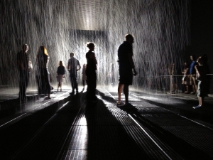 The Rain Room when it was installed at MoMA.