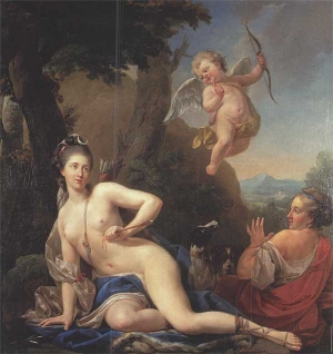 Louis-Michel van Loo&#039;s &#039;Allegorical Portrait of a Lady as Diana Wounded by Cupid.&#039;