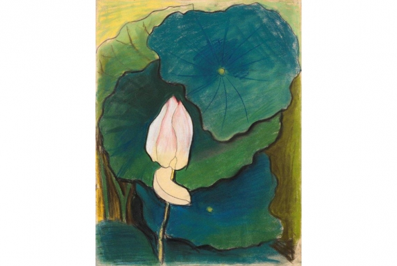 Joseph Stella Water Lily. n.d. Pastel on paper. Gift of the Baker/Pisano Collection 2001.9.231.