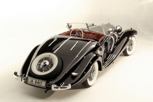 A 1936 Mercedes-Benz 540 K Special Roadster. One of only 30 built, it is estimated to sell for as much as $16 million at an auction of classic cars in Pebble Beach.