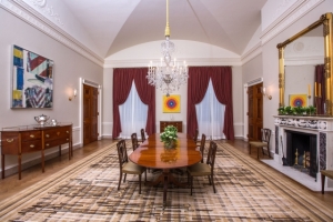 The family dining room in the White House.