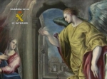 Oil on canvas called &quot;The Annunciation&quot; of 107 x 97cmt, 1570, the author Domenikos Theotokopoulos (El Greco).