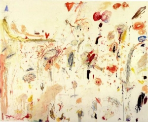 An untitled painting by Cy Twombly.