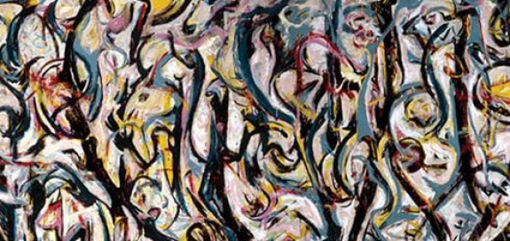 Detail of Jackson Pollock&#039;s famous painting, which is owned by the University of Iowa. A state lawmaker want to sell the 1943 painting and set up a scholarship endowment for art majors at the university.
