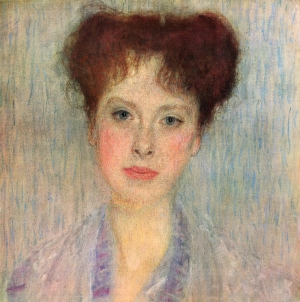 Detail of Gustav Klimt&#039;s &#039;Portrait of Gertrud Loew-Felsövanyi.&#039;