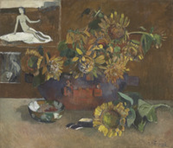 "Nature morte a 'L'Esperance'" by Paul Gauguin was included in the auction of 78 Impressionist and modern works at Christie's International in London on Feb. 9. The canvas, painted by Gauguin in Tahiti as a tribute to his friend Vincent van Gogh, was expected to sell for between 7 million pounds and 10 million pounds and failed to find a buyer