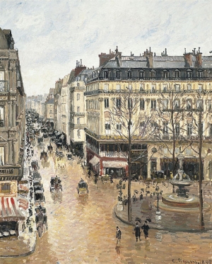 Camille Pissarro&#039;s &#039;Rue Saint-Honoré, après-midi, effet de pluie,&#039; 1897.