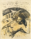 Paul Gauguin's 'Tahitian Woman with Evil Spirit,' circa 1900.