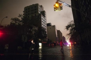 Flooding in Chelsea during Hurricane Sandy.