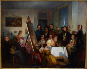 Thomas Prichard Rossiter&#039;s &#039;A Studio Reception, Paris,&#039; 1841.