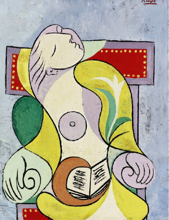 "La Lecture," a panel by Pablo Picasso. The work sold at a London auction for 25.2 million pounds ($40.5 million).